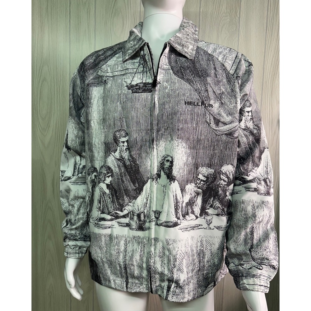 HELLPUR Men's Graphic Print Jacket‎ Long Sleeve Full Zip Artwork